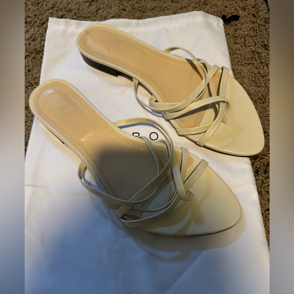 IRO PARIS Lev Strappy Flat Leather Sandals - Natural